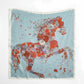 Square Floral Horse Silk Feel Satin Scarf Lightweight Wrap 27.5 Inch