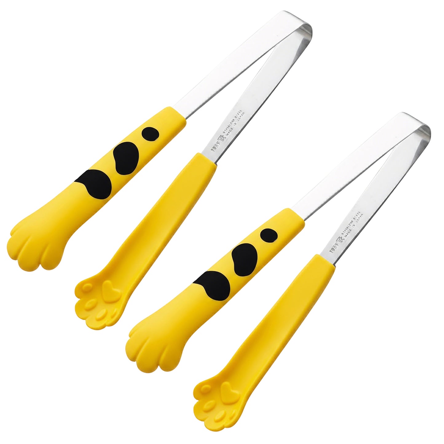 Stainless Steel Kitchen Tongs with Paw Handle Design Serving Utensil Set 2 Piece