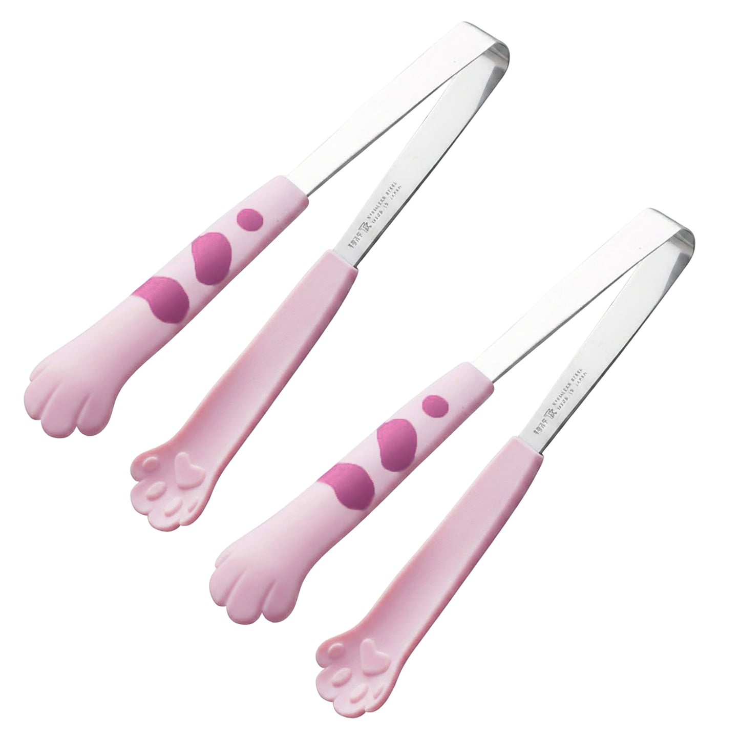 Stainless Steel Kitchen Tongs with Paw Handle Design Serving Utensil Set 2 Piece