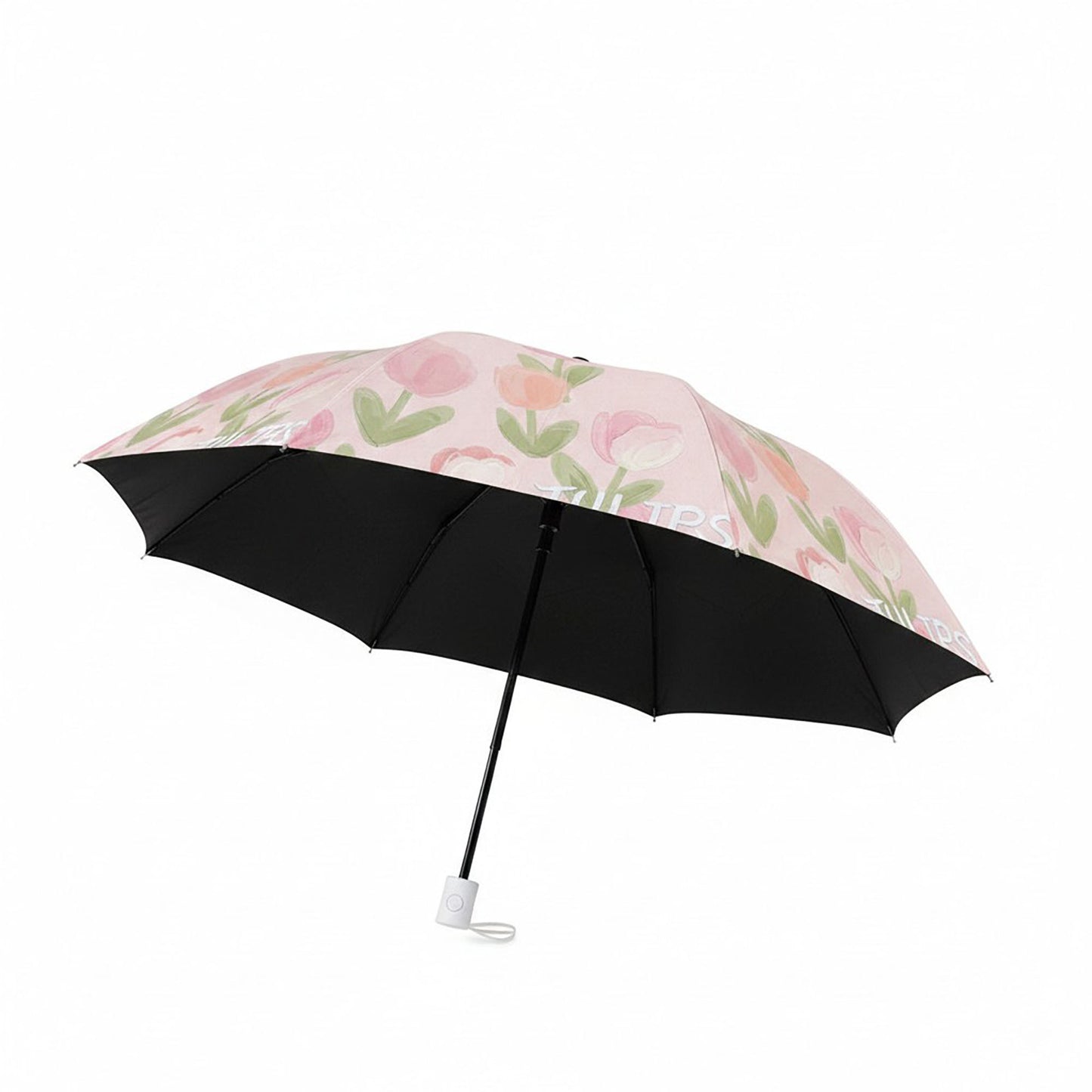 Tulip Floral Print Compact Foldable Umbrella