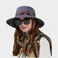 Wide Brim Outdoor Sun Hat Adjustable Chin Strap Breathable Lightweight Hiking Fishing Hat