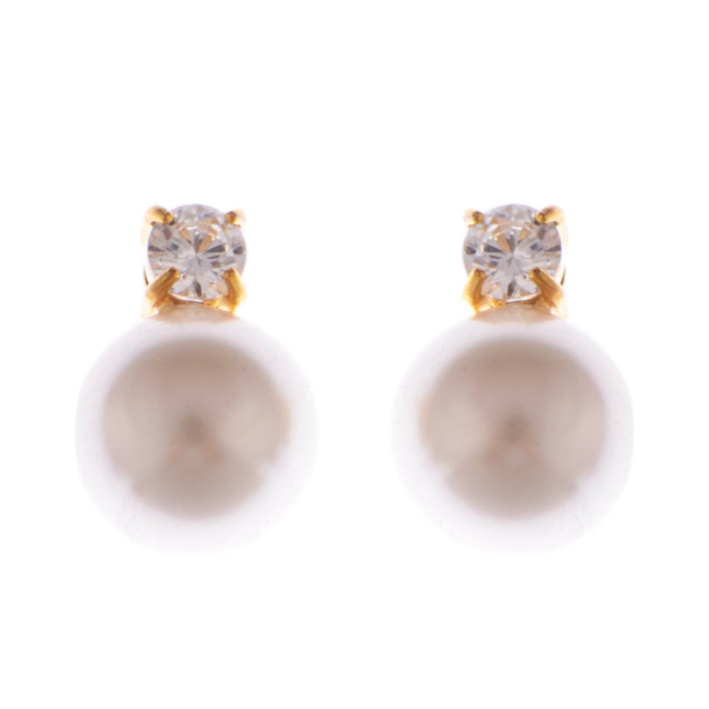 Gold Tone Textured Stud Earrings with Hoop and Disc Detail