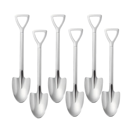 Stainless Steel Garden Shovel Hand Tool with Ergonomic Handle 6 Piece Set