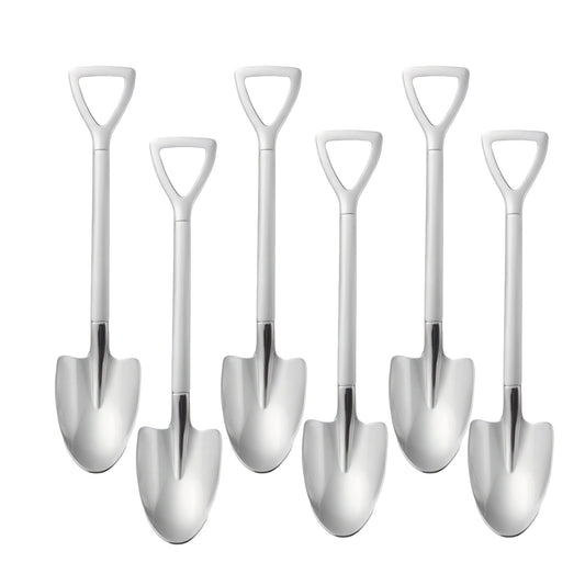 Stainless Steel Garden Shovel Hand Tool with Ergonomic Handle 6 Piece Set