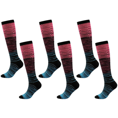 6pk Professional Athletic Compression Socks - Gradient Pressure Knee-High Socks for Fitness, Running & Recovery