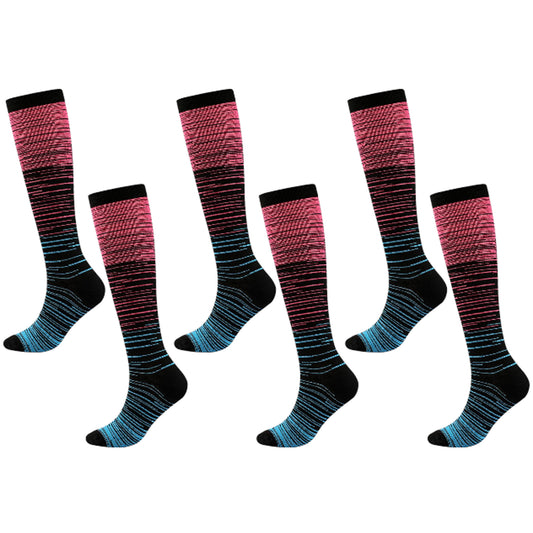6pk Professional Athletic Compression Socks - Gradient Pressure Knee-High Socks for Fitness, Running & Recovery