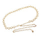 Textured Circle Link Waist Chain Belt with Adjustable Fit and Dangling Charm Accent for Layered Stylish Detail 43x0.6in