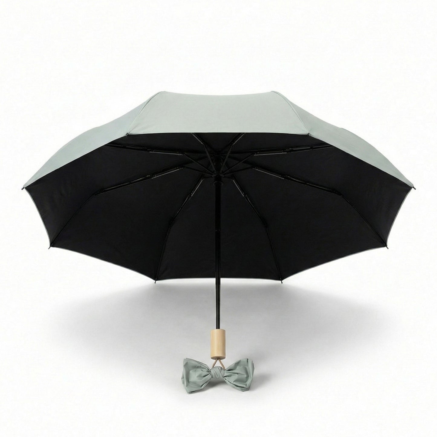 Neutral Compact Umbrella with UV Protective Black Interior