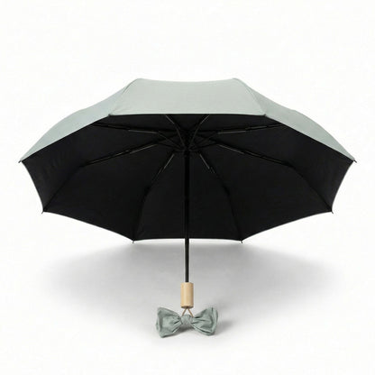 Neutral Compact Umbrella with UV Protective Black Interior