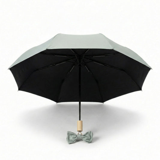 Neutral Compact Umbrella with UV Protective Black Interior