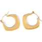 Gold Tone Hoop Earrings with Sculptural Geometric Design