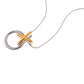 Two-Tone Circle and Cross Pendant Necklace with Snake Chain