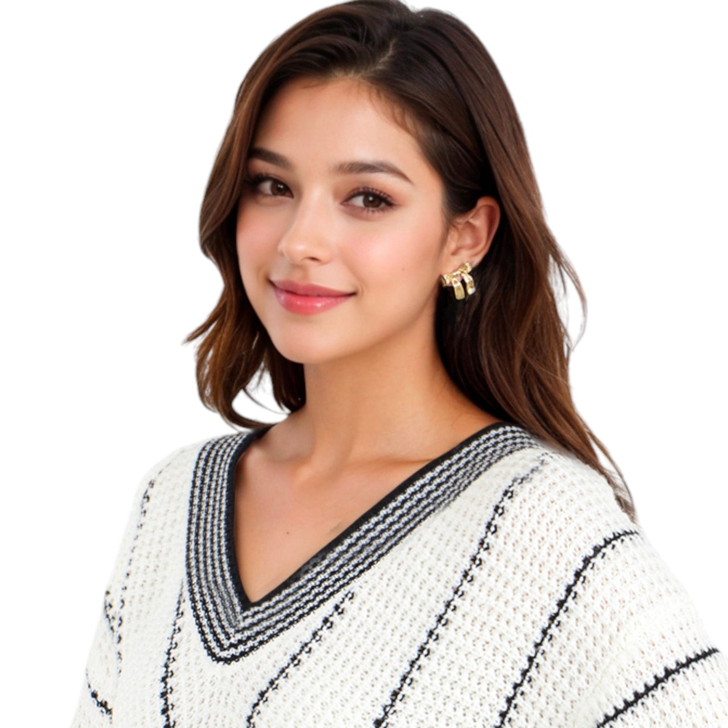 Gold Tone Textured Bow Stud Earrings for a Delicate Touch