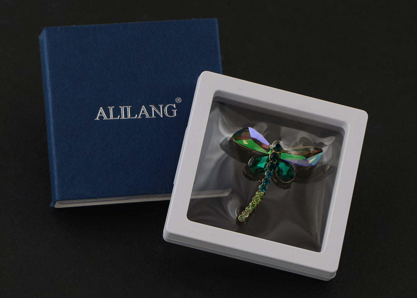 Crystal Shine Amethyst Dragonfly Bug Brooch Pin