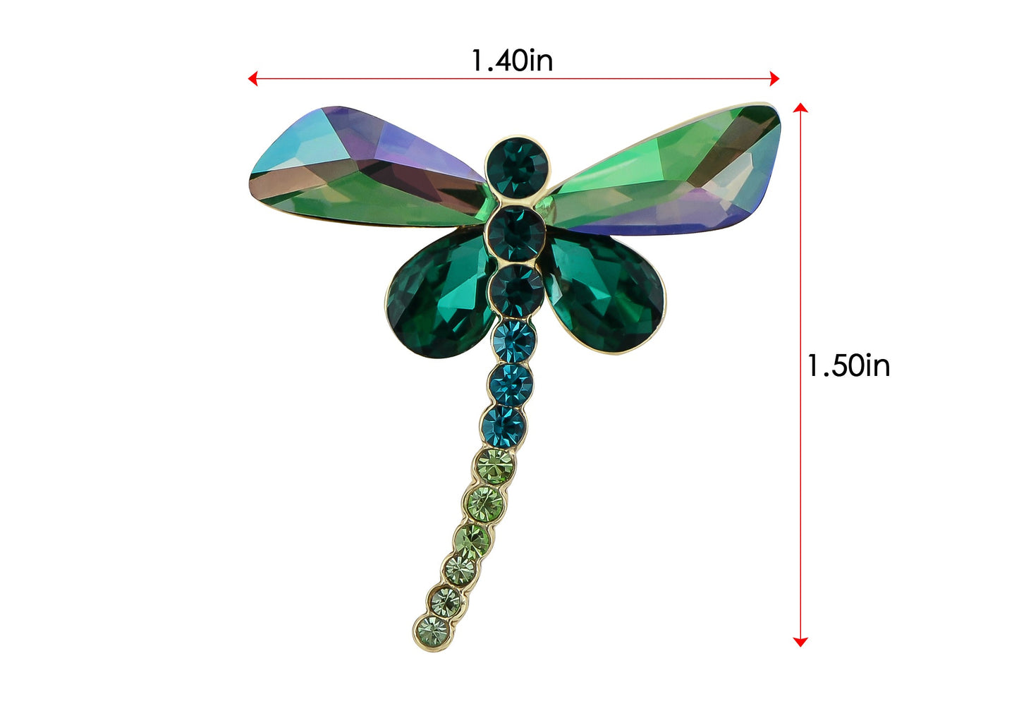 Crystal Shine Amethyst Dragonfly Bug Brooch Pin