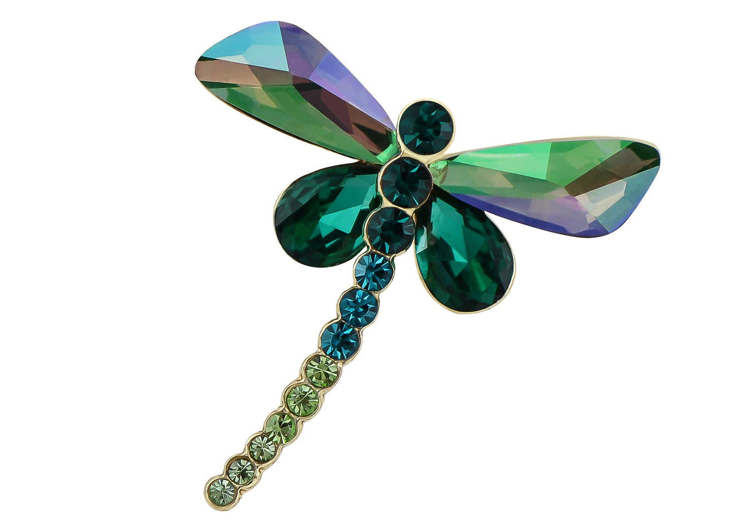 Crystal Shine Amethyst Dragonfly Bug Brooch Pin