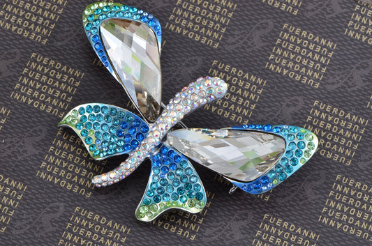 Swarovski Crystal Shine Empress Butterfly Brooch Pin