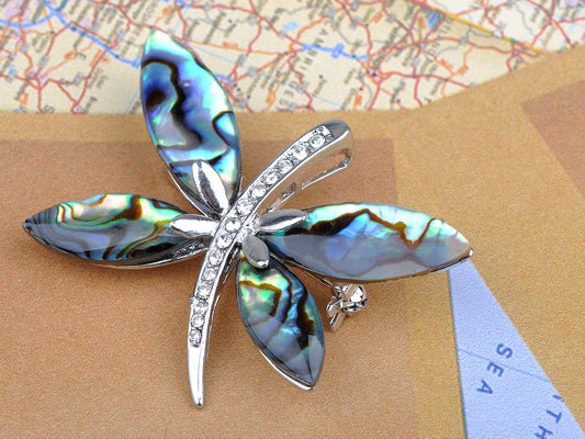 Adorable Blue Mother Of Pearl Abalone Butterfly Insect Pin Brooch