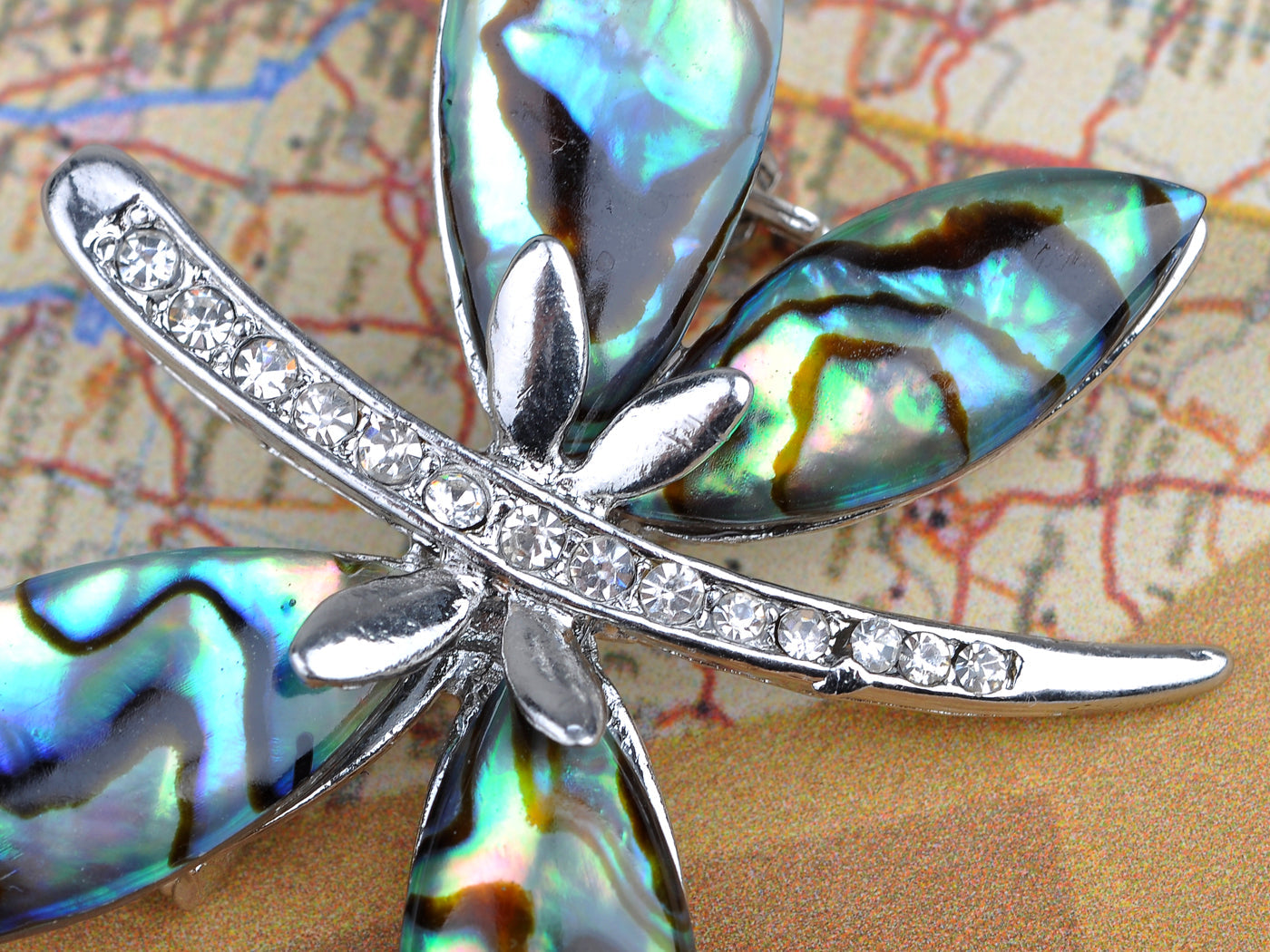 Adorable Blue Mother Of Pearl Abalone Butterfly Insect Pin Brooch