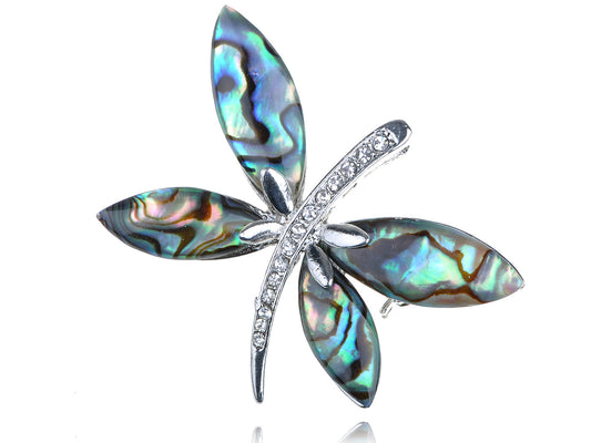 Adorable Blue Mother Of Pearl Abalone Butterfly Insect Pin Brooch