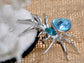 Swarovski Crystal Blue Spider Jewelry Brooch Pin