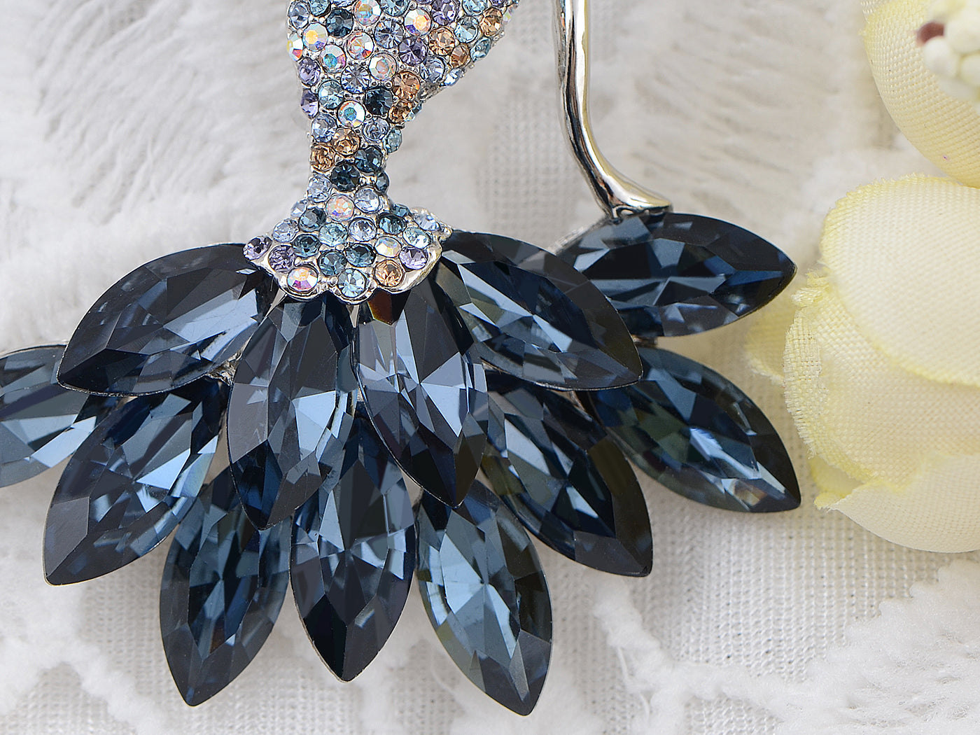 Swarovski Crystal Purple Girl Ballet Dancer Ball Gown Dress Brooch Pin