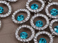 Swarovski Crystal Element Aqua Blue Colored Circle Grape Dangle Earrings