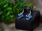 Swarovski Crystal Element Silver Blue Teardrop Vine Fish Hook Dangle Earrings