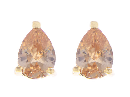 Swarovski Crystal Light Topaz Gems Teardrop Stud Prom Pageant Earrings