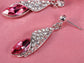 Swarovski Crystal Hot Pink Shell Wrap Dangle Drop Earrings