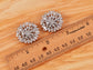 Swarovski Crystal Element Silver Floral Flower Wreath Shield Pearl Stud Earrings