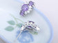 Element Silver Purple Floral Time Watch Band Stud Earrings