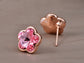 Swarovski Crystal Rose Pink Cherry Blossom Flower Stud Earrings