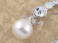 Swarovski Crystal Element Silver Pearl Colored Fish Hook Dangle Earrings