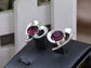 Swarovski Crystal Rose Pink Cherry Blossom Flower Stud Earrings