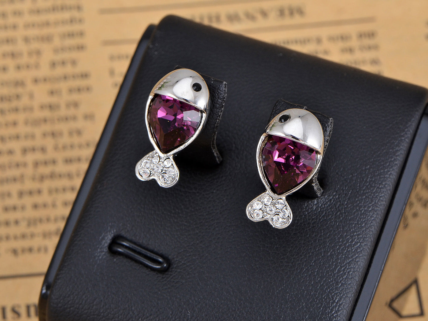 Swarovski Crystal Rose Pink Cherry Blossom Flower Stud Earrings