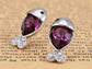 Swarovski Crystal Rose Pink Cherry Blossom Flower Stud Earrings