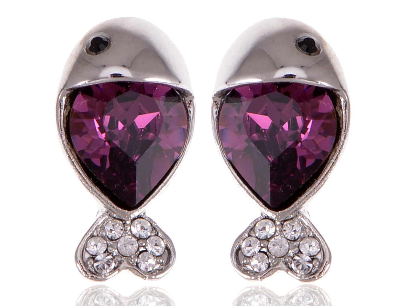 Swarovski Crystal Rose Pink Cherry Blossom Flower Stud Earrings