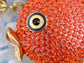 Swarovski Crystal Fire Opal Angel Piranha Fish Keychain