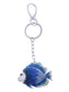 Swarovski Crystal Fire Opal Angel Piranha Fish Keychain