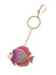 Swarovski Crystal Fire Opal Angel Piranha Fish Keychain