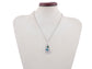 Swarovski Crystal Tear Drop Blue Web Net Pendant Necklace