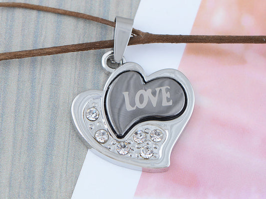 Stainless Steel Hi Abstract Heart Love Necklace Pendant