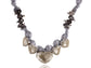 Champagne Nude Satin Fabric Heart Shaped Gems Wrap Necklace