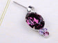 Swarovski Crystal Silver Purple Victorian Grape Necklace Earrings Set