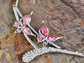 Swarovski Crystal Pink Rose Butterfly Love Duo Necklace Earring Set