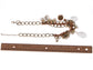 Brown Ribbon Tear Drop Pearl Flower Bead Eclectic Trend Necklace