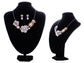 Swarovski Crystal Pearl Topaz Element Enamel Hibiscus Earring Necklace Set