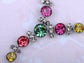 Swarovski Crystal Gun Multicolored Circle Y Shape Necklace Earrings Set