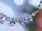 Swarovski Crystal Purple Hibiscus Flower Drop Earring Necklace Statement Jewelry Set